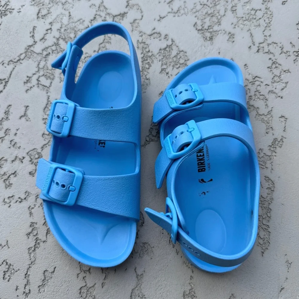 Birkenstock Milano EVA Kids Scuba Blue Sandals Size 33 L2 210 Waterproof